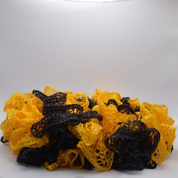 Accessories - Homemade Black and Yellow Ruffle Scarf